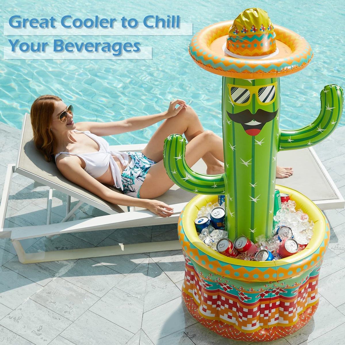 Jasonwell Fiesta Cactus with toss rings enhances pool and lawn games for all ages