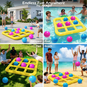 Jasonwell floating board in pool enabling life size tic tac toe