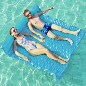 Jasonwell floating mat pool float lounge on sunlit water for relaxation