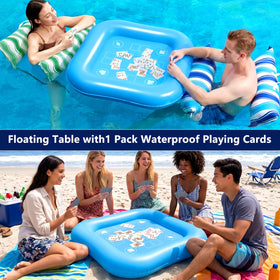 Jasonwell floating table beside the lounger keeps drinks within reach.