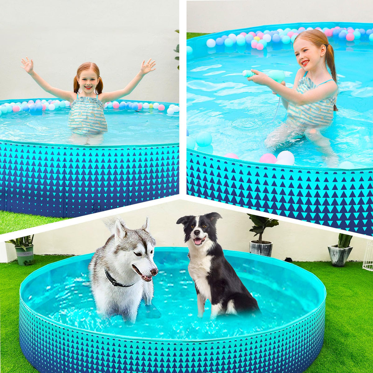 Jasonwell foldable dog pool durable vinyl withstands outdoor use