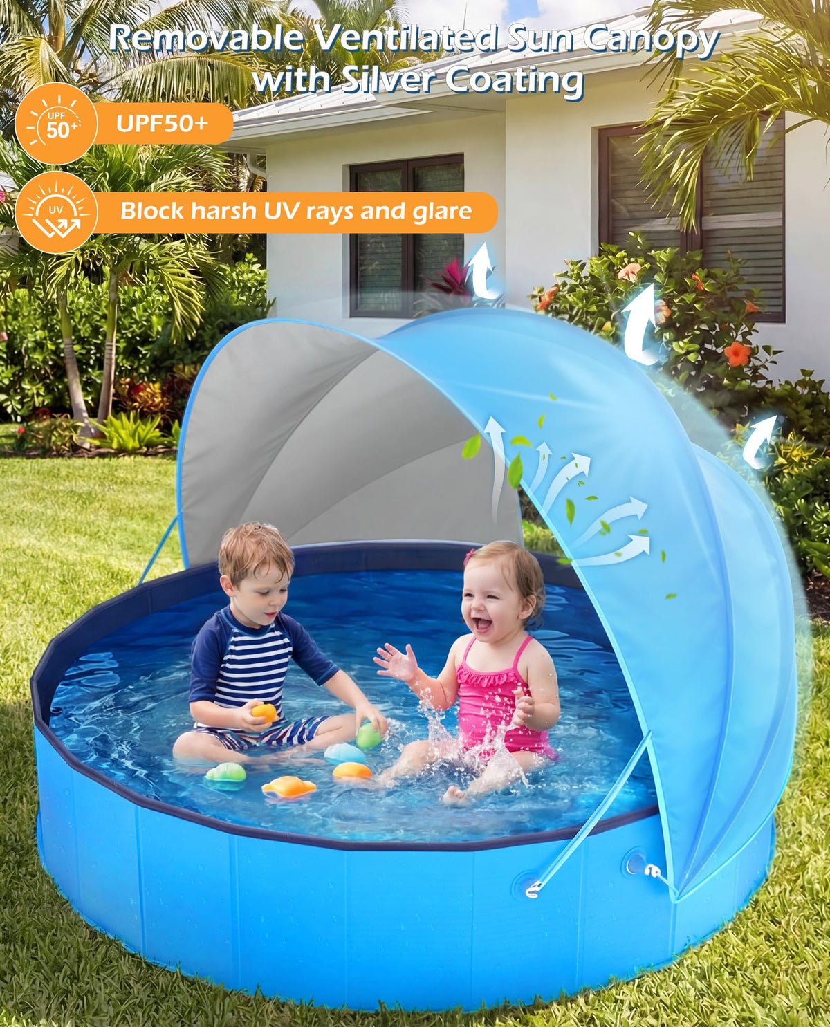 Jasonwell foldable infant pool is easy to transport for outdoor adventures