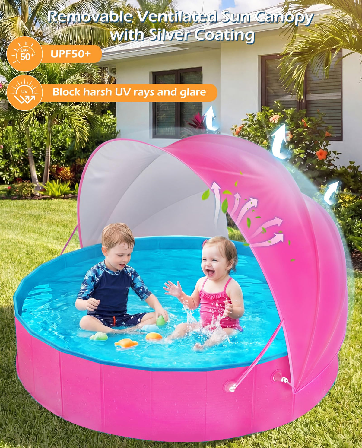 Jasonwell foldable toddler pool designed for easy transport and storage.