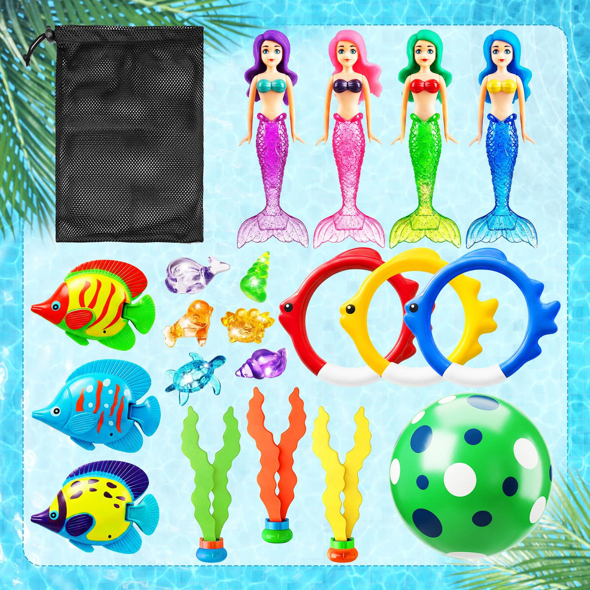 Jasonwell gem treasures brighten pool time and encourage interactive games.