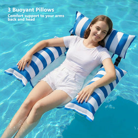 Jasonwell hammock float with three pillows supports arms and head.