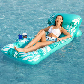 Jasonwell inflatable pool float with adjustable backrest for customized water lounging