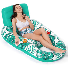 Jasonwell inflatable pool float with adult backrest for comfortable lounging