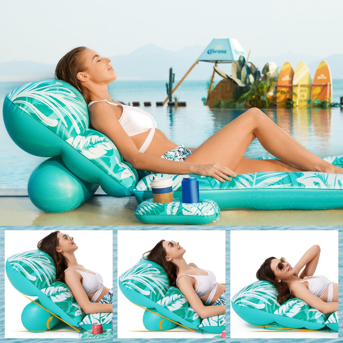 Jasonwell pool float for adults with built-in cup holders for drinks