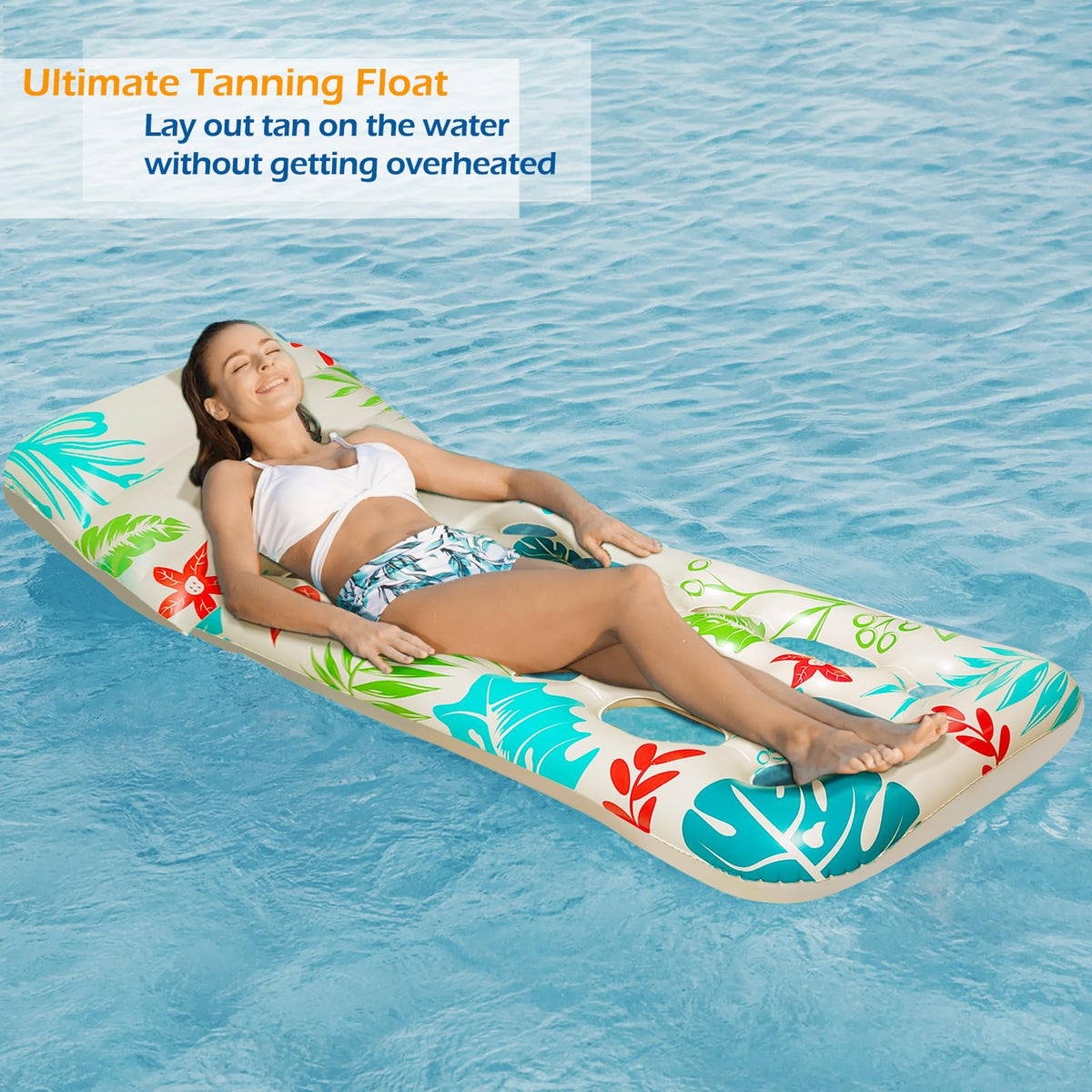 Jasonwell inflatable float offers stability for relaxed lake or pool days