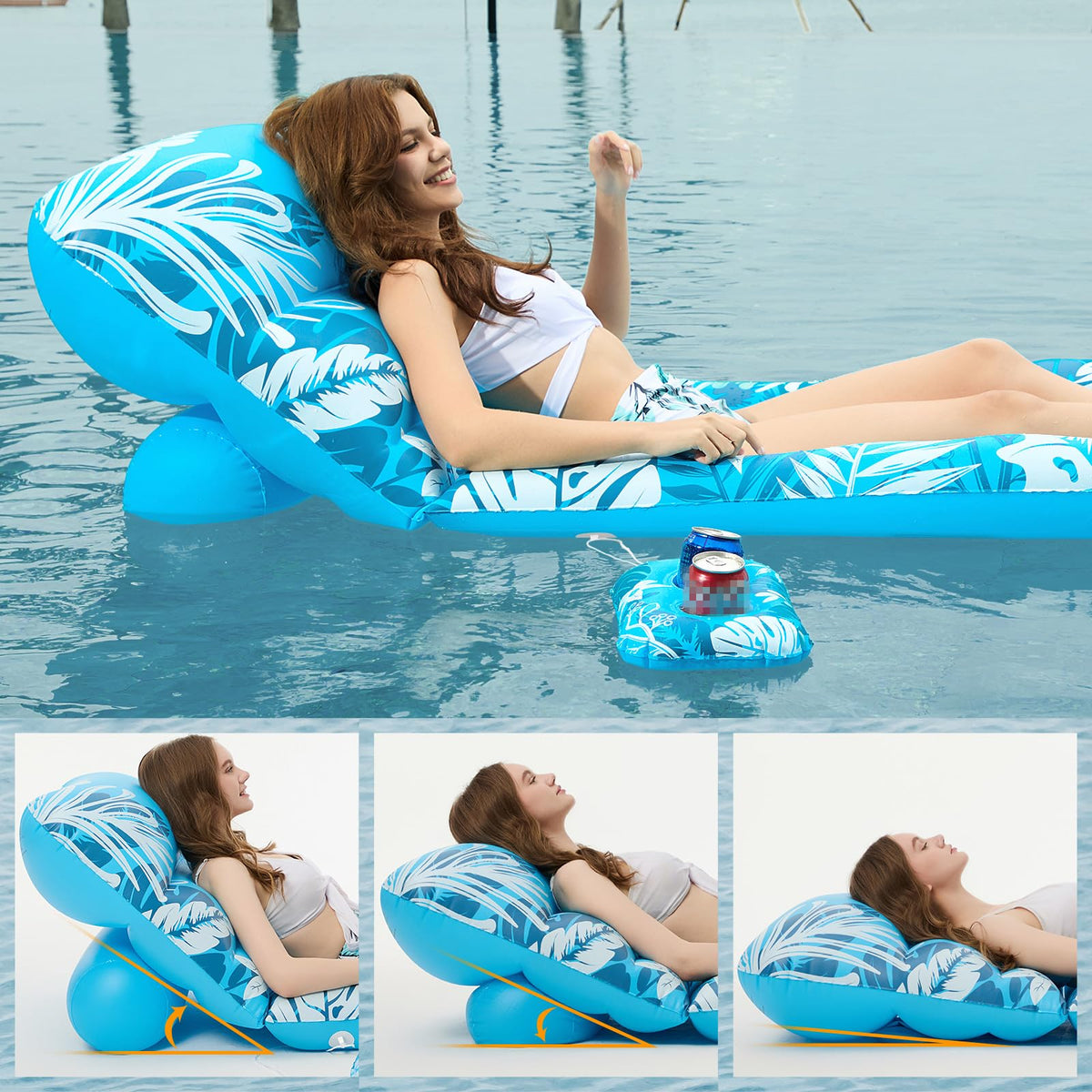 Jasonwell tanning-position float enables sunbathing comfortably.