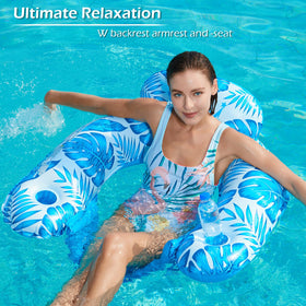 Jasonwell inflatable pool float chair pack side view showing sturdy backrest and easy entry.