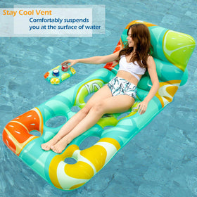 Jasonwell pool float with built-in cup holders keeps drinks handy.