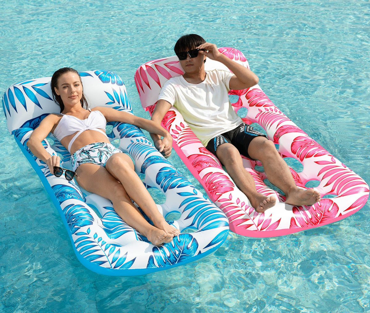 Jasonwell inflatable pool float lounge with headrest for comfortable pool time.