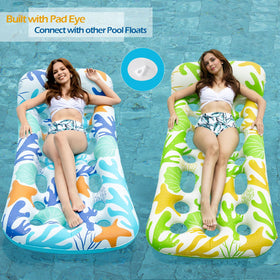 Jasonwell Inflatable Pool Float Lounge side view built for added stability