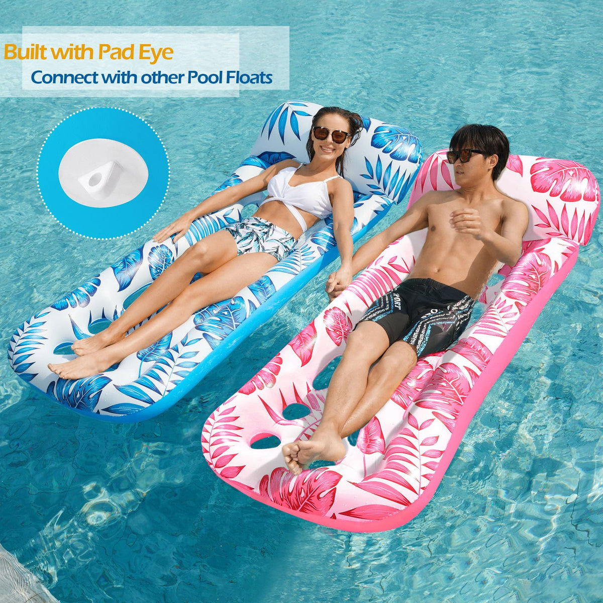 Jasonwell pool float lounge contours for added stability and balance.