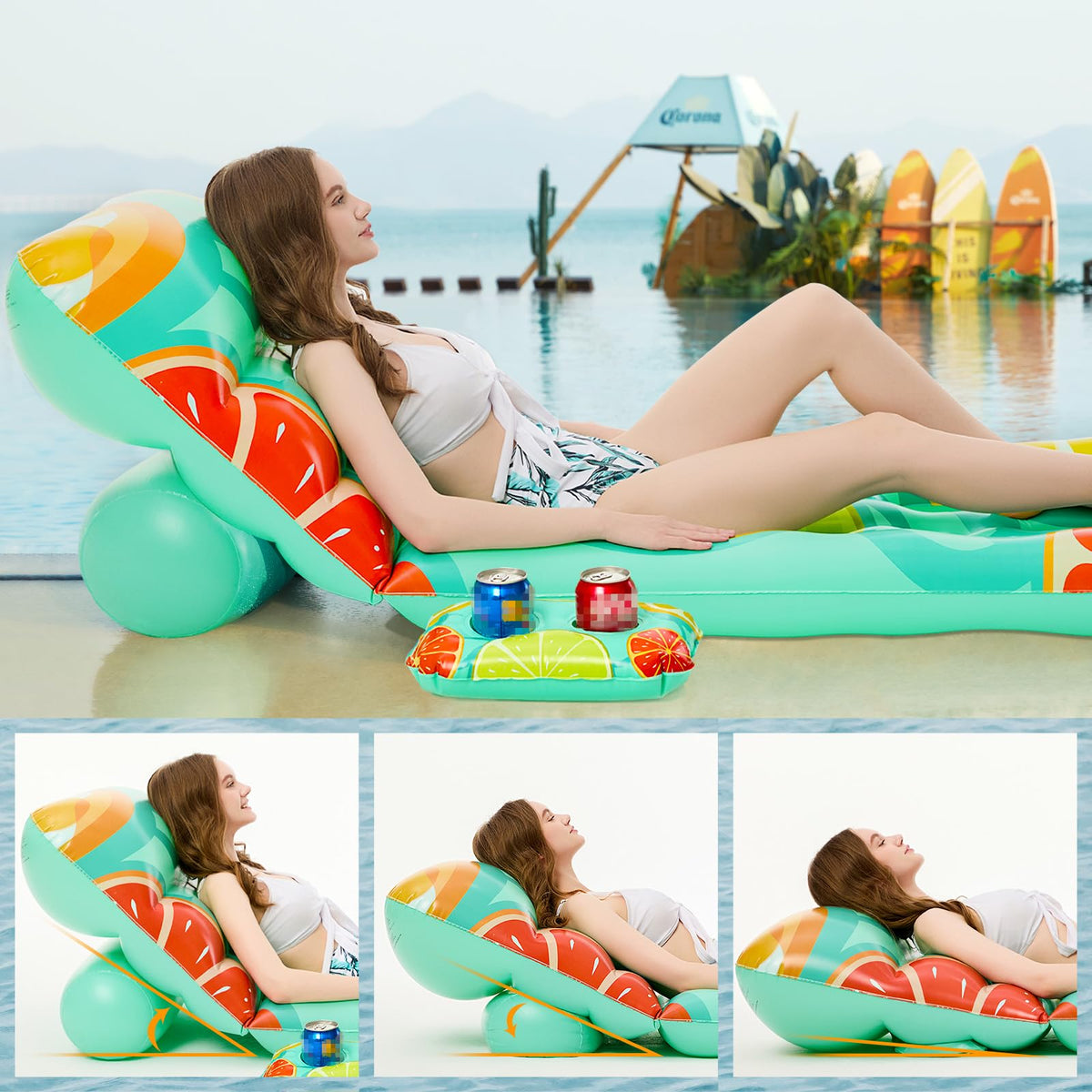 Jasonwell tanning-position float for sunbathing with a relaxed posture.