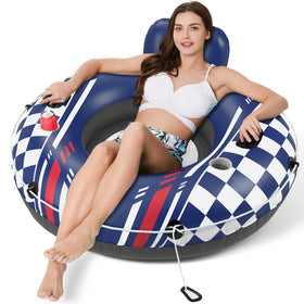 Jasonwell inflatable river tube backrest provides comfortable support for long floats.