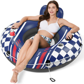 Jasonwell inflatable river tube with backrest for comfortable lounging on the water.