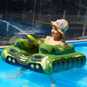 Jasonwell inflatable tank pool float with water cannon for family battles