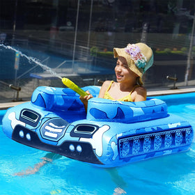 Jasonwell inflatable tank pool float with water cannon for family water battles