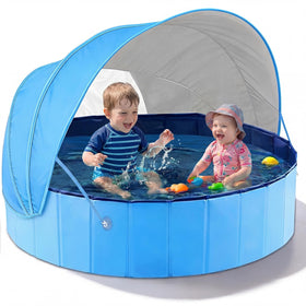 Jasonwell Kiddie Pool with canopy shade protects children from sun while they play