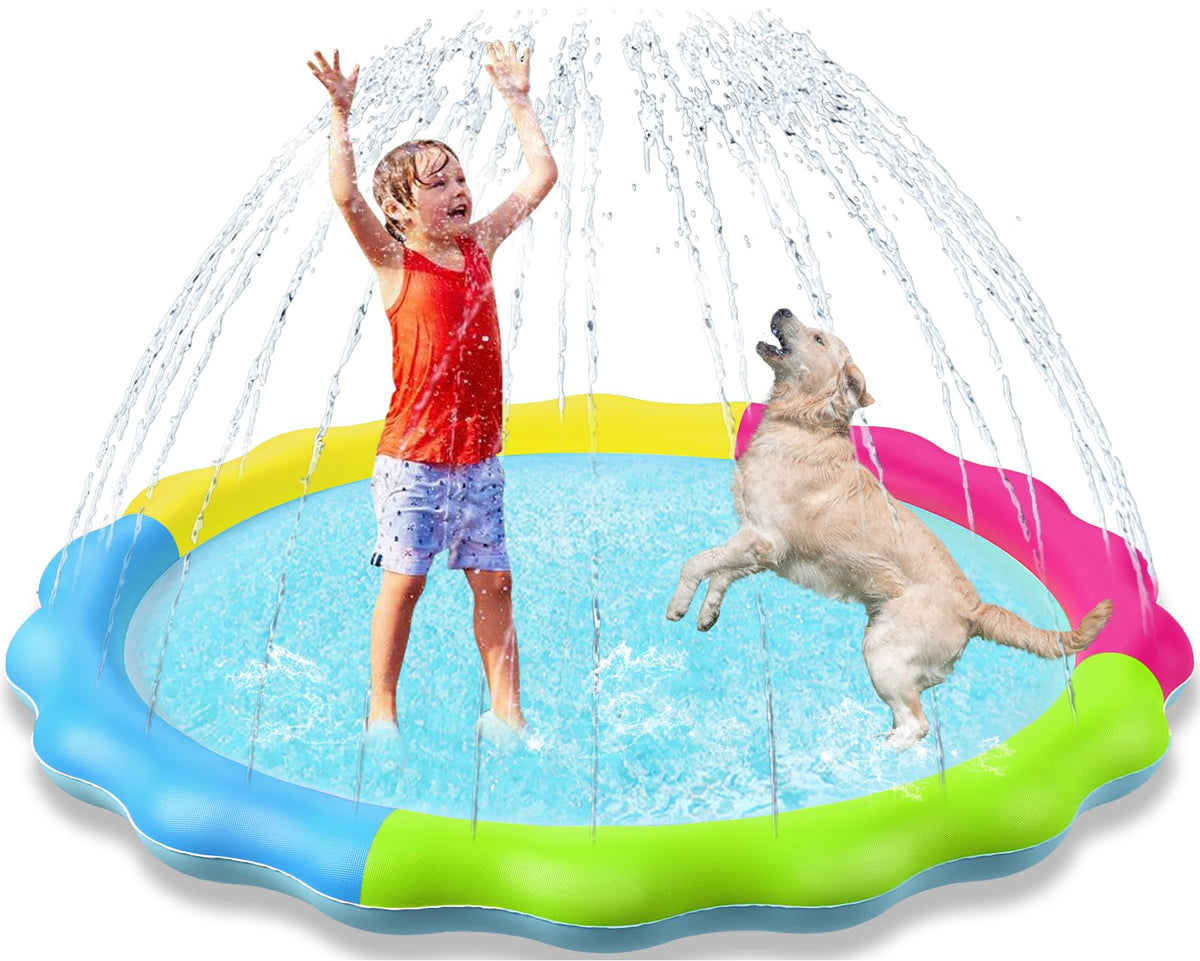 Jasonwell splash pad in the yard for safe family water play