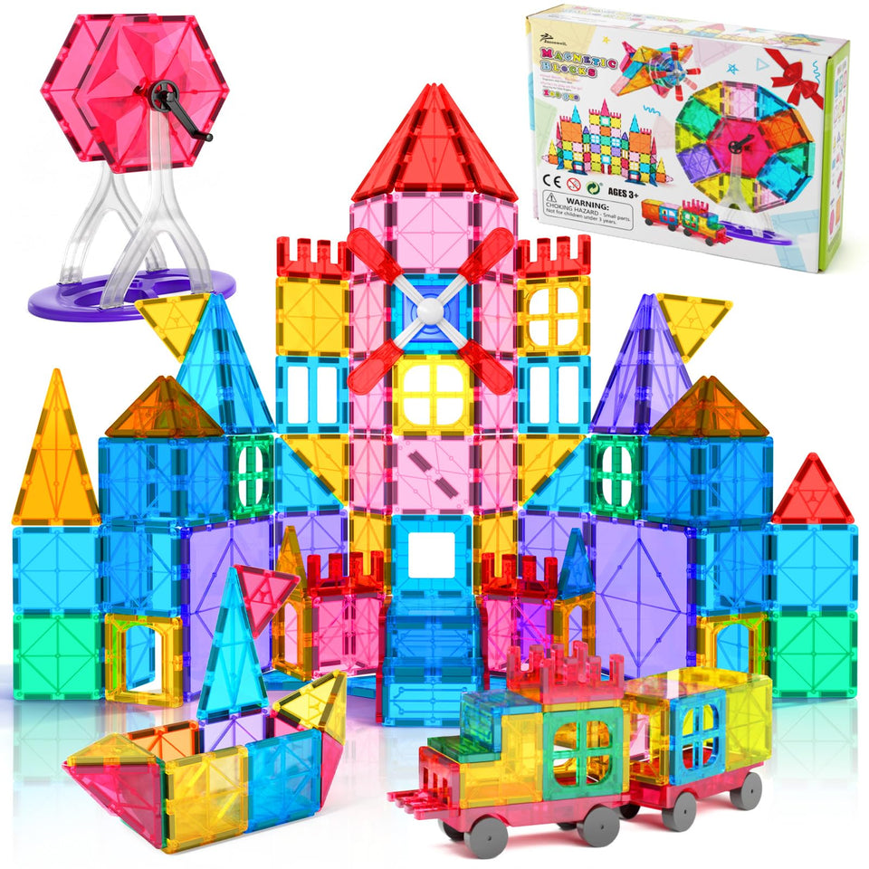 Jasonwell magnetic tiles ferris wheel assembly promotes hands-on play and fine motor skills.