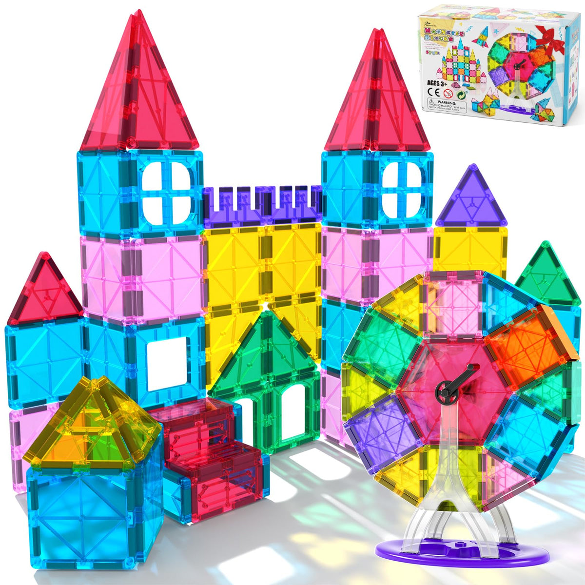 Jasonwell magnetic tiles ferris wheel inspires imaginative play and fine motor skills