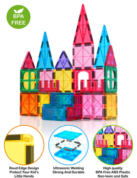 Jasonwell magnetic tiles house vehicles encourage collaborative building and storytelling