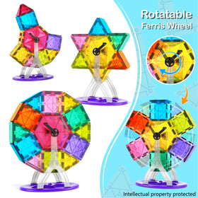 Jasonwell magnetic tiles pattern creation boosts imagination and spatial reasoning during play.