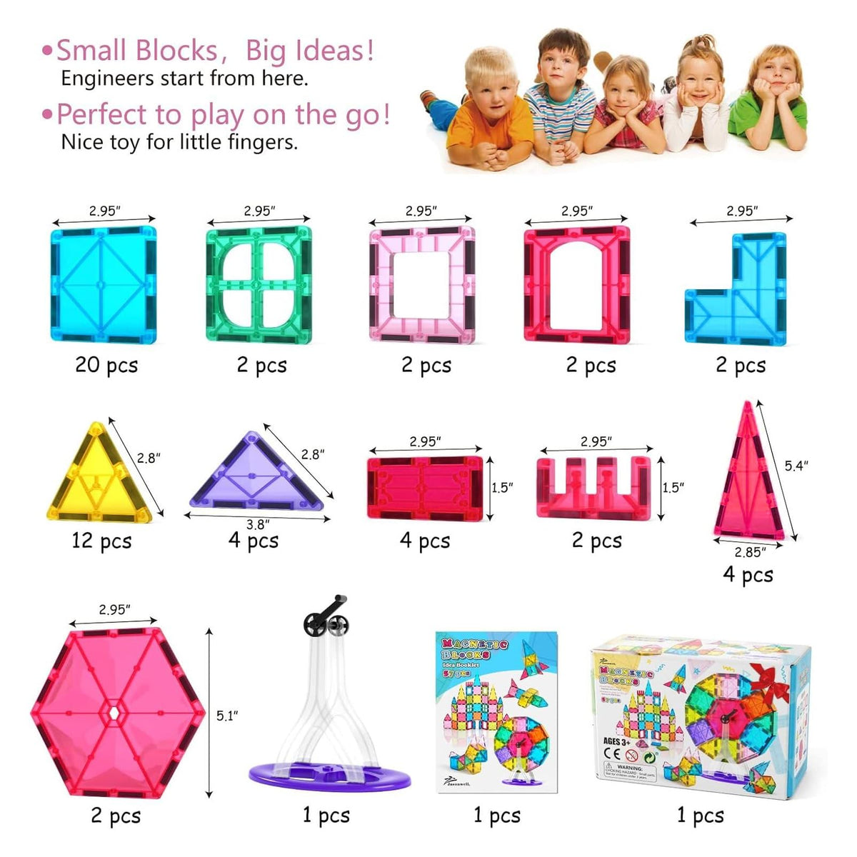Jasonwell magnetic tiles plane building supports early engineering concepts through play