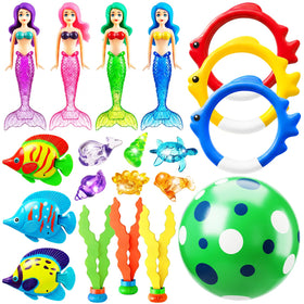 Jasonwell mermaid diving toys set for exciting pool treasure hunts and skill practice.