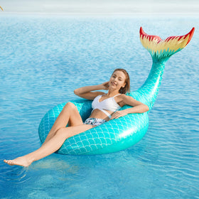 Jasonwell mermaid tail pool float designed for adults and kids to lounge.