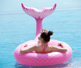 Jasonwell mermaid-tail pool float pink for relaxed pool lounging.