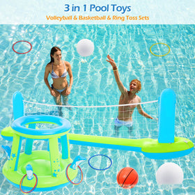 Jasonwell pool basketball hoop and ring toss for versatile pool fun