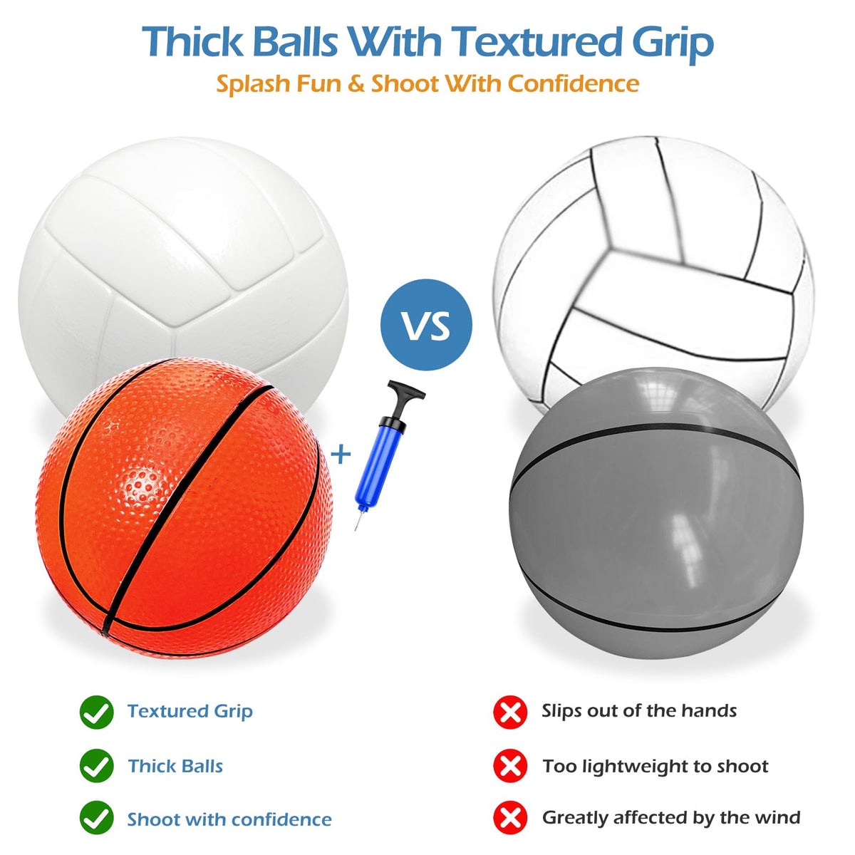 Jasonwell pool basketballs with anti-slip texture for steady grip