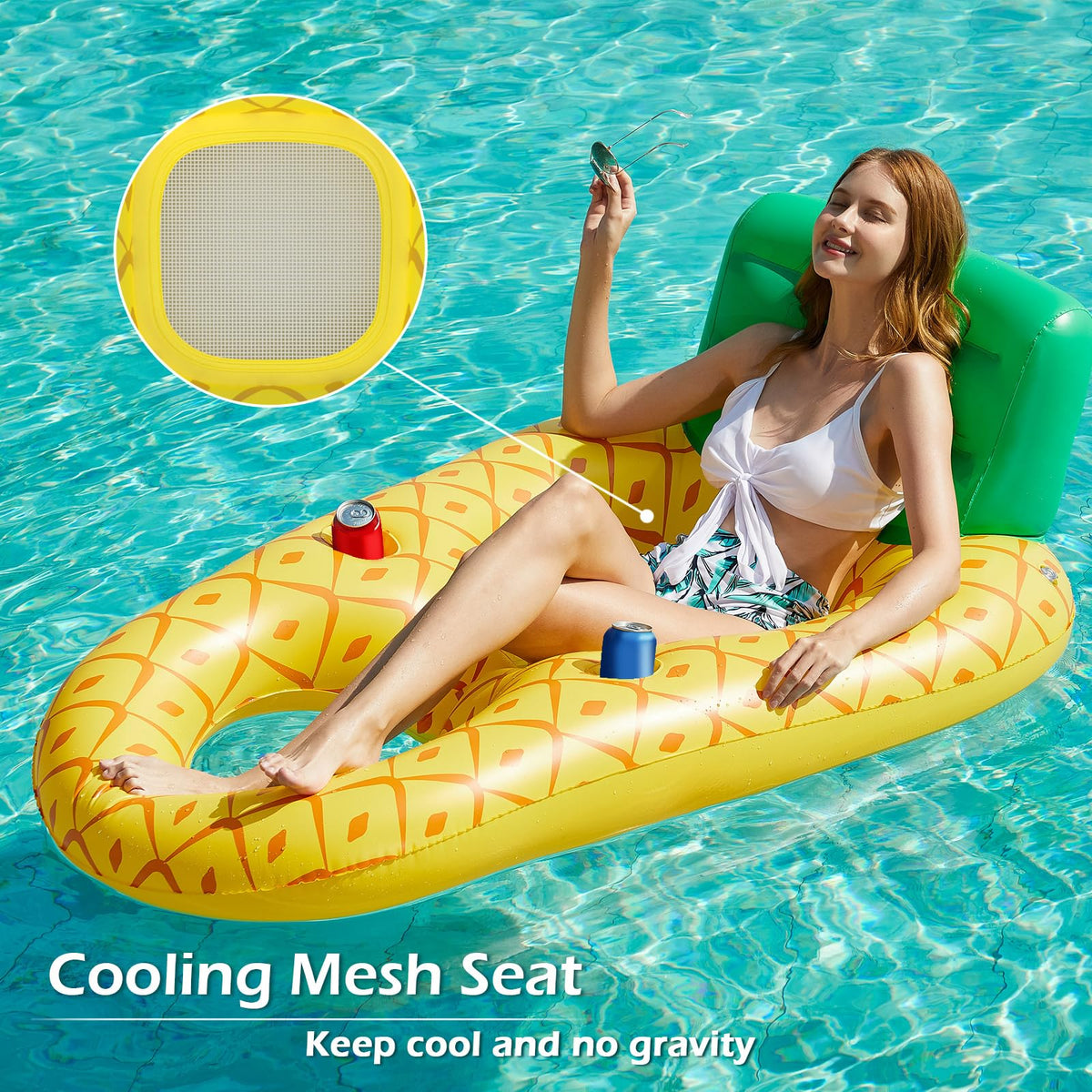 Jasonwell pool float featuring a dedicated foot area for cooling splashes