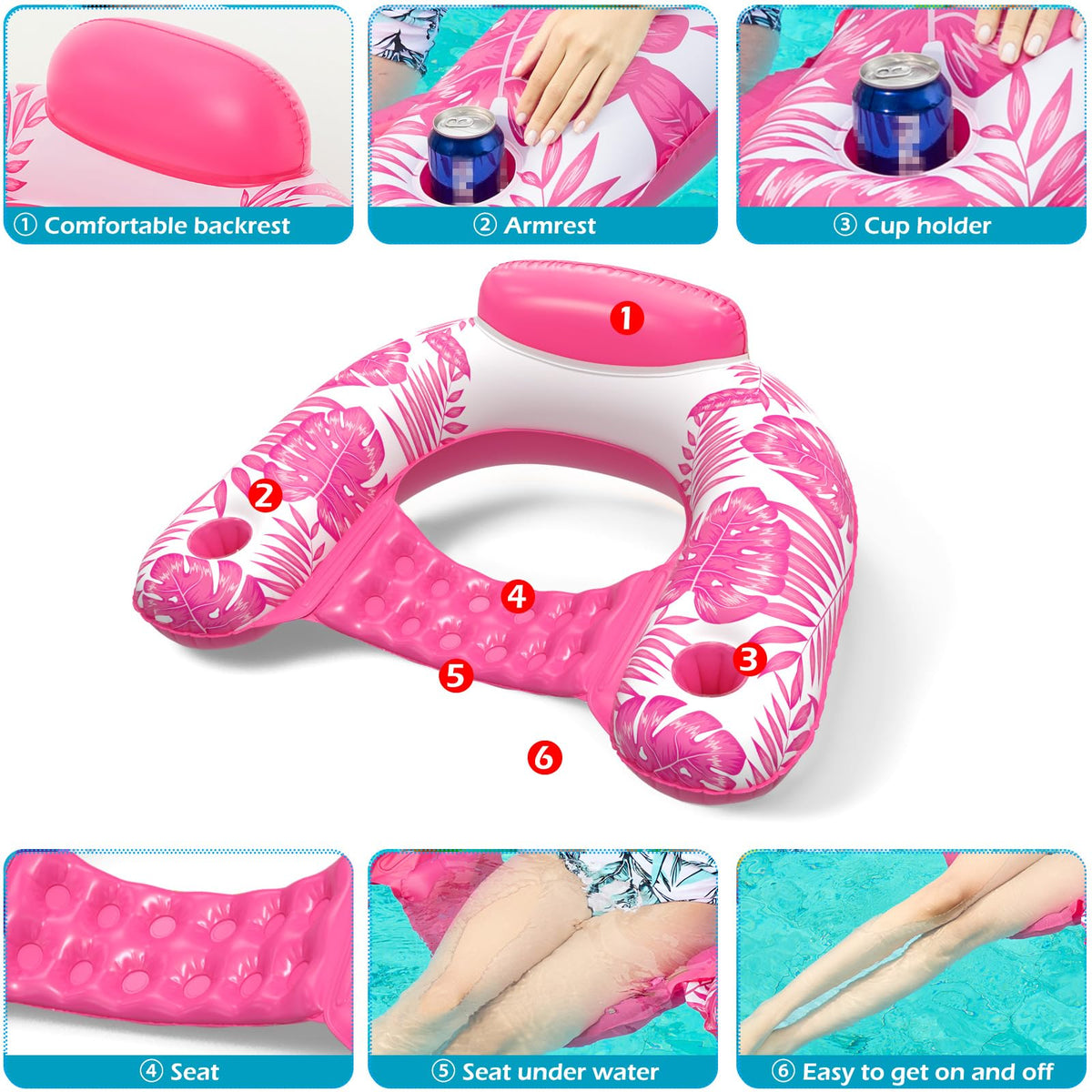 Jasonwell pool float chair premium vinyl with 6-month warranty for peace of mind.