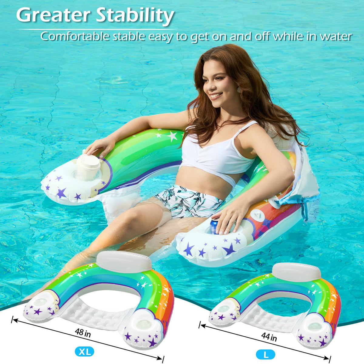 Jasonwell pool float with cup holders keeps drinks within reach.