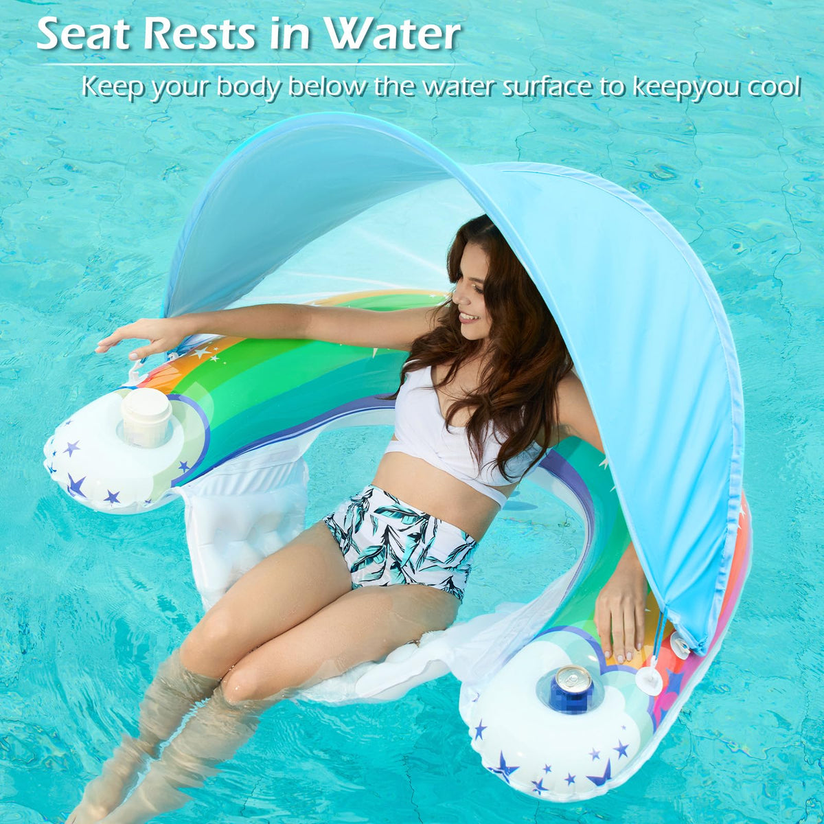 Jasonwell water-seat float keeps you cool with feet immersed.