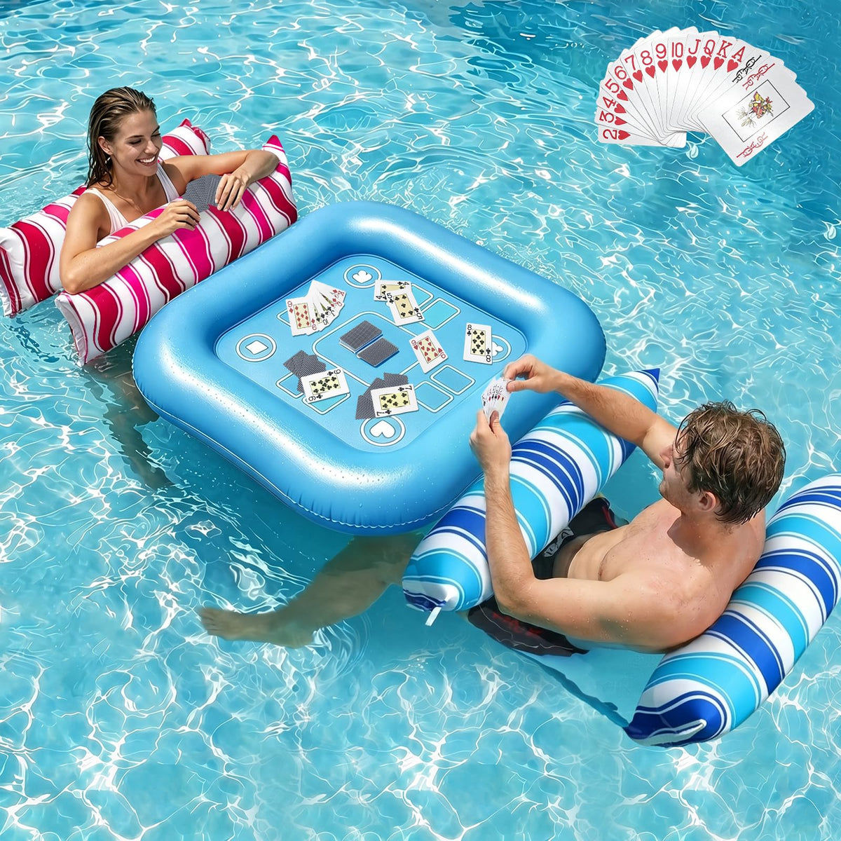 Jasonwell pool floats adult games with table for water fun
