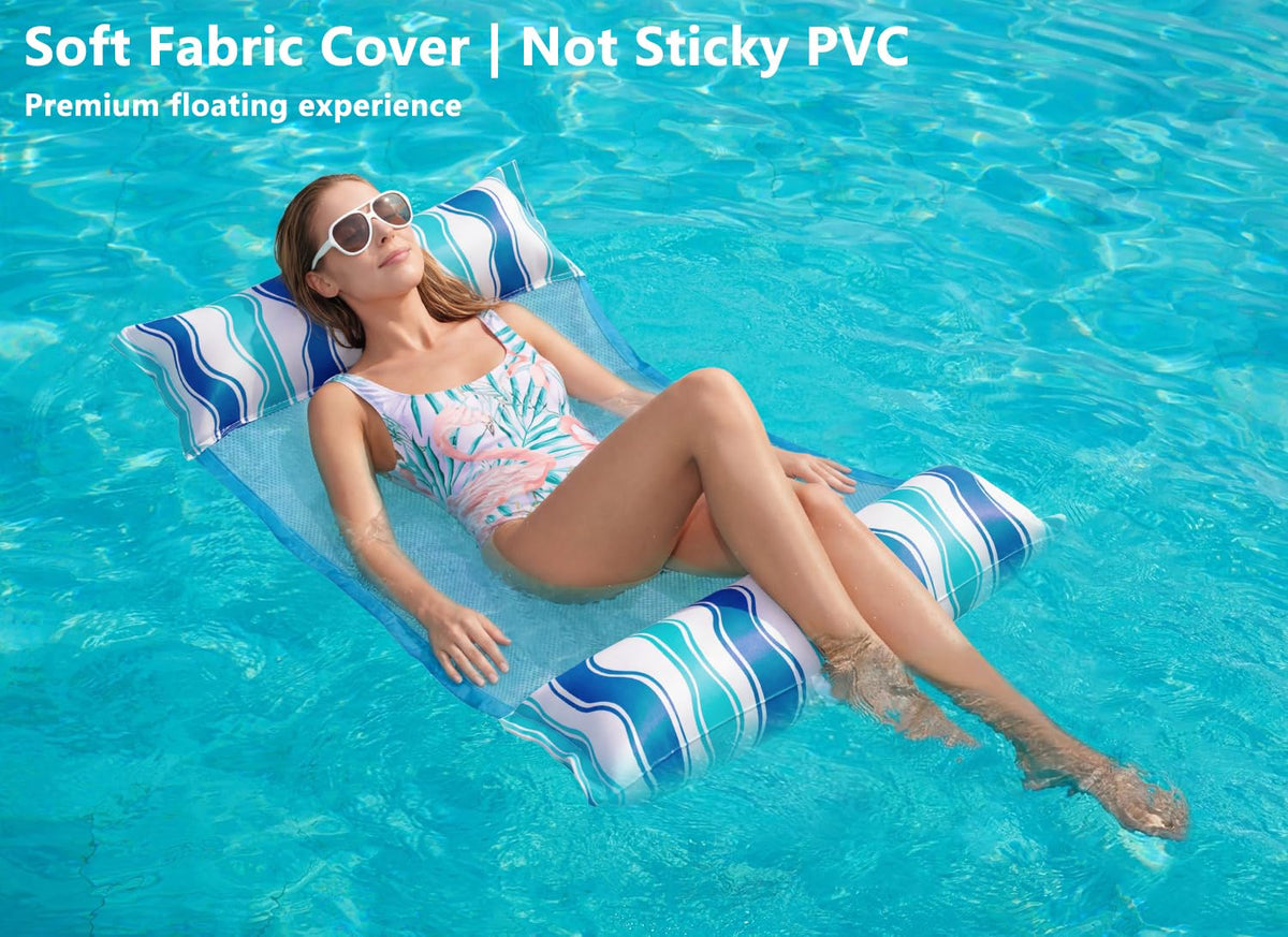 Jasonwell pool hammock float seat rests in water for easy mounting