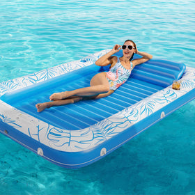 Jasonwell pool lounger with built-in cup holders for drinks while basking.