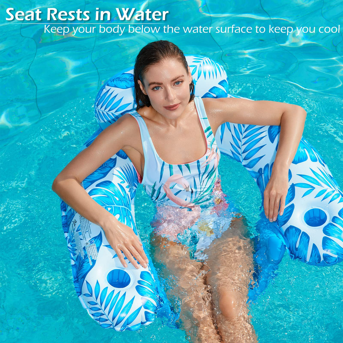 Jasonwell pool lounger with cup holder keeping beverages within reach.