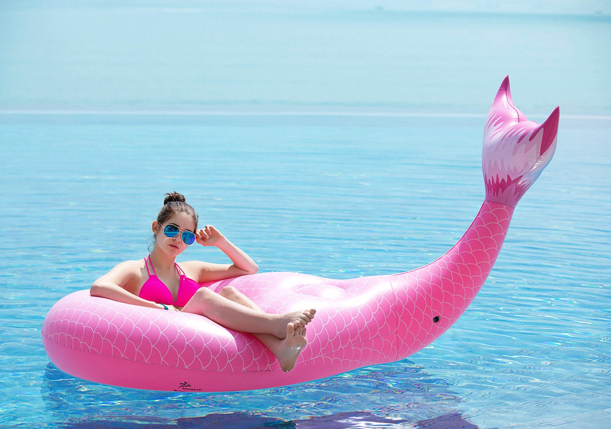 Jasonwell pool float serves as a striking party centerpiece.