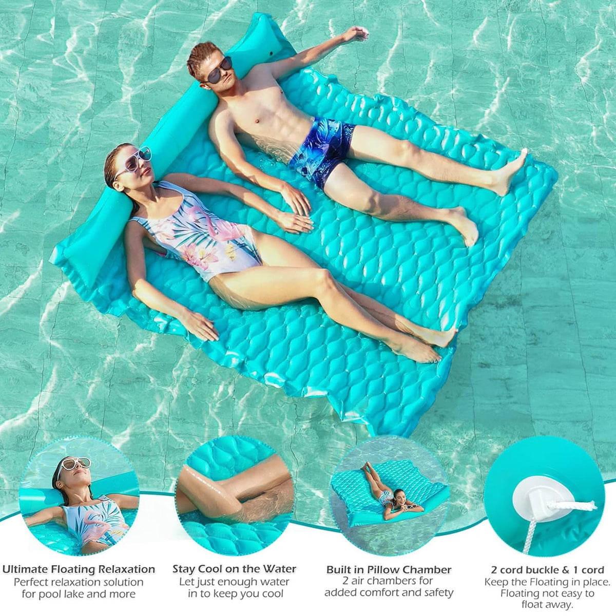 Jasonwell premium vinyl pool float durable raft-grade material for long-lasting use.