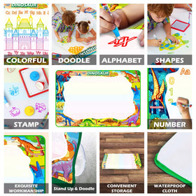 Jasonwell reusable doodle mat wipes clean when water dries.