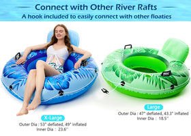 Jasonwell river float connects with other rafts for group fun