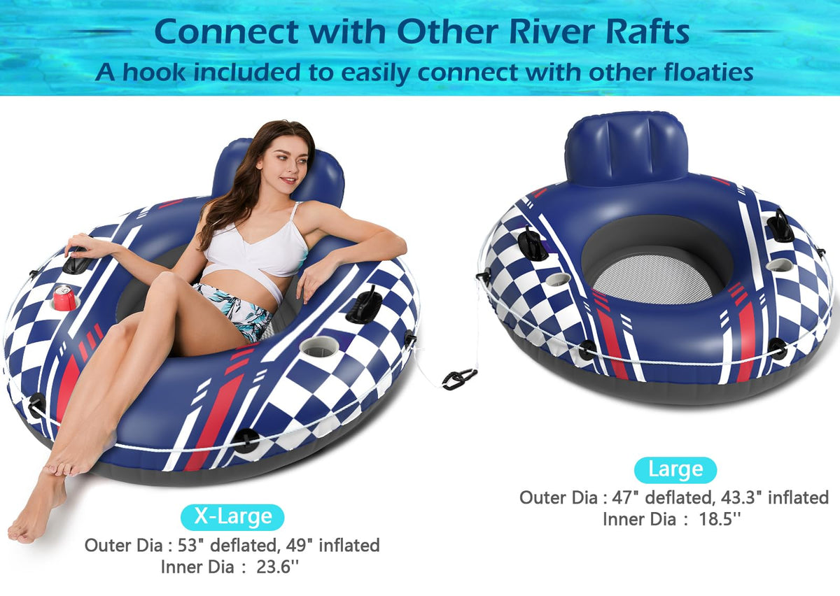 Jasonwell river tube includes a connect hook to link multiple floats.