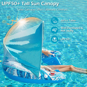 Sling-seat design with arms and back support on Jasonwell float